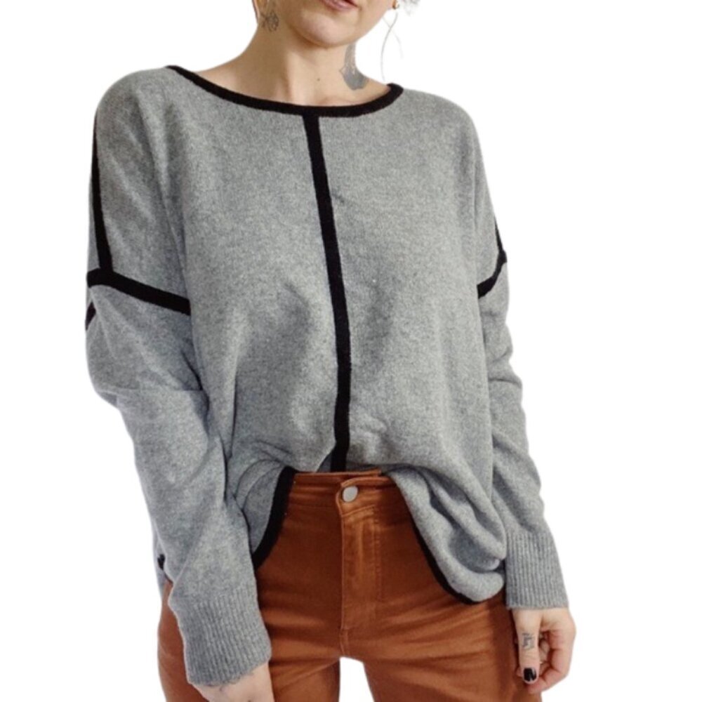 J. Crew Tipped Sweater Tunic 100% Wool Cozy Quiet Luxury Minimalist - XS